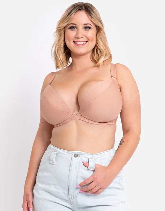 moisture wicking convertible brasCurvy Kate Superplunge Multiway Padded Plunge Bra Latte