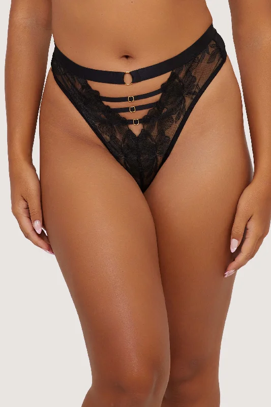 seamless t - shirt bras for everyday wearEleanor Black Strappy Embroidery High Waist Thong seamless t - shirt bras for everyday wearEleanor Black Strappy Embroidery High Waist Thong
