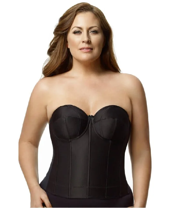 balconette push up bras for a lifted lookElila Underwired Satin Strapless Longline - Black balconette push up bras for a lifted lookElila Underwired Satin Strapless Longline - Black
