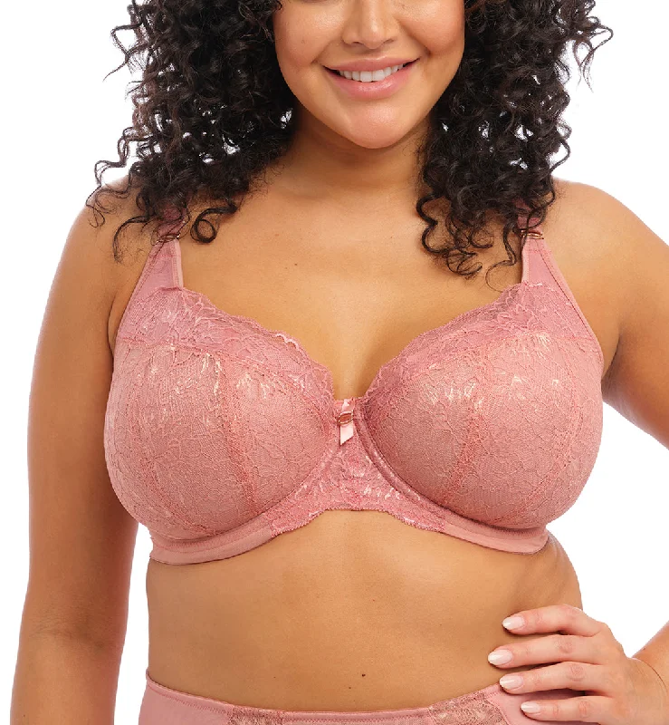 Bra with adjustable hooks for a customized fit​ Elomi Brianna Padded Half Cup Underwire Bra (8081) - Ash Rose