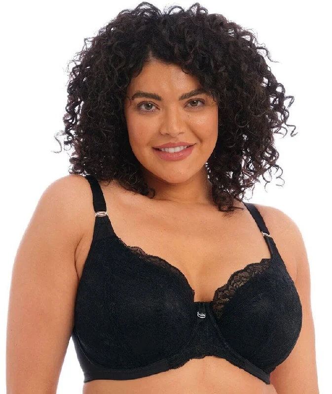 seamless bras for invisible under clothesElomi Brianna Underwire Padded Half Cup Bra - Black