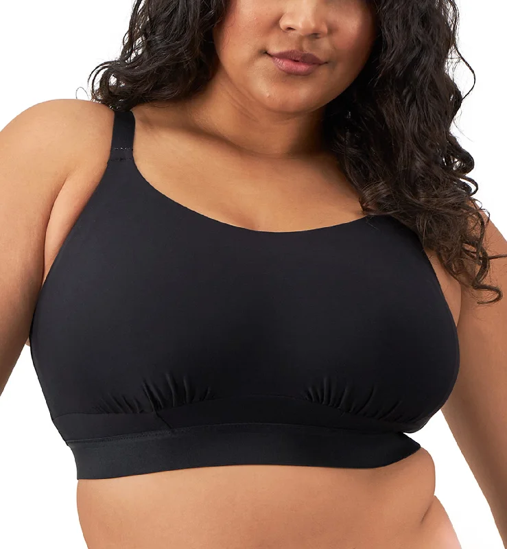 Bra with a plus - size padded strap for reduced shoulder strain Elomi Downtime Non Wire Bralette (301417) - Black Bra with a plus - size padded strap for reduced shoulder strain Elomi Downtime Non Wire Bralette (301417) - Black