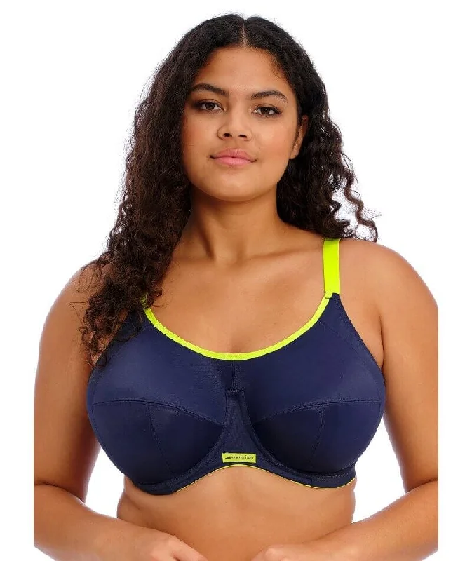 balconette bras for a sexy necklineElomi Energise Underwired Sports Bra - Navy