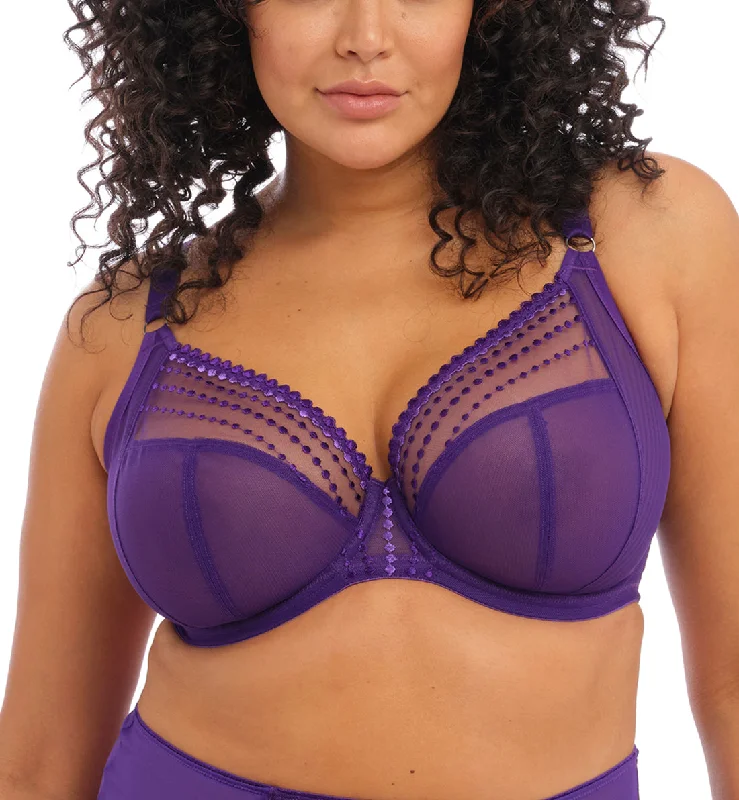 Bra with a single - strap design for a unique and modern style​ Elomi Matilda Banded Plunge Underwire Bra (8900) - Iris