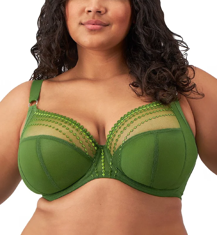 Bra with a seamless cup for a smooth silhouette​ Elomi Matilda Banded Plunge Underwire Bra (8900) - Jungle
