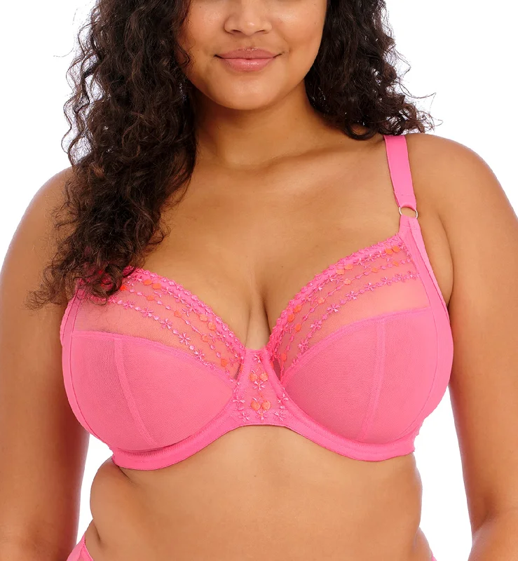 Bra with a contour memory foam cup for a natural look​ Elomi Matilda Banded Plunge Underwire Bra (8900) - Wild Cherry