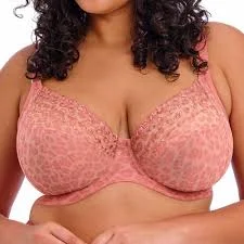 Bra with a lace - trim for an elegant and delicate touch Elomi Matilda Plunge Underwire with J-Hook #8900 ROSE LEOPARD Bra with a lace - trim for an elegant and delicate touch Elomi Matilda Plunge Underwire with J-Hook #8900 ROSE LEOPARD