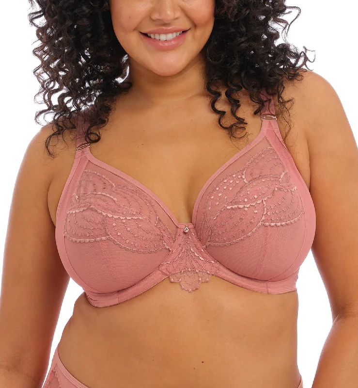 Back - closure bras with traditional hook - and - eye fastenings Elomi Priya Plunge Underwire Bra (4550) - Rosegold Back - closure bras with traditional hook - and - eye fastenings Elomi Priya Plunge Underwire Bra (4550) - Rosegold