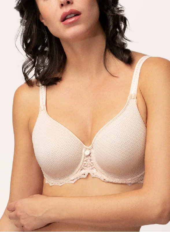 Bra with a single - strap design for a unique and modern style​ Empreinte Cassiopee Spacer Bra in Creamy Beige