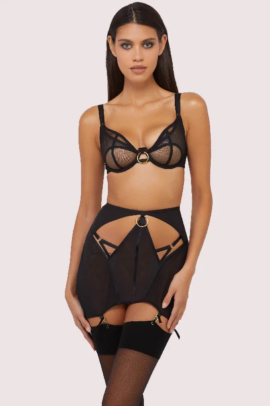 backless bras for revealing outfitsEmilia Black Mesh Double Ring Set