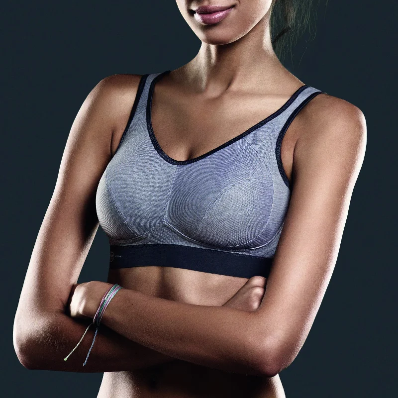 underwire bras with maximum supportExtreme Control Grey Sports Bra