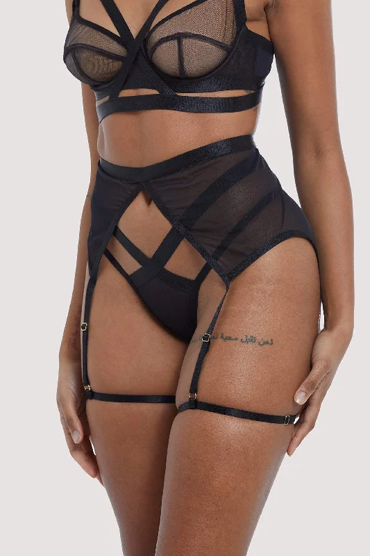 Bra with padded straps to reduce shoulder strain​ Danielle Black Harness Suspender