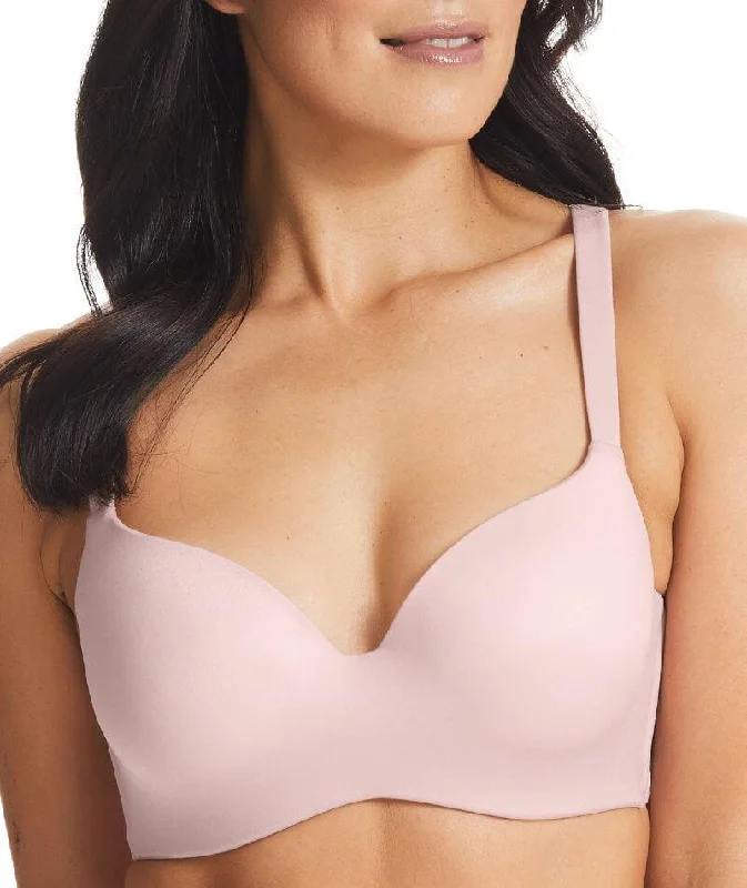 t - shirt bras for a smooth look under clothesFinelines Memory Blessed Full Coverage Bra - Heather Mist Pink