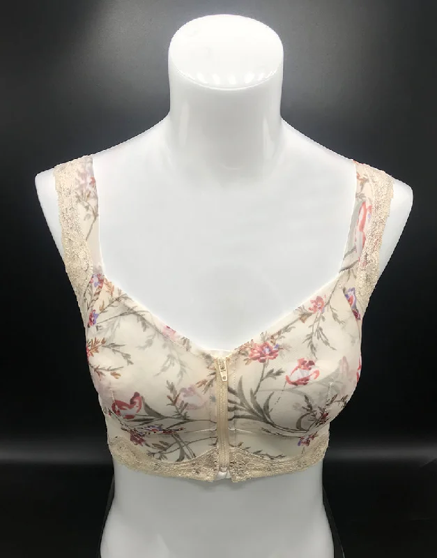 balconette bras for a sexy necklineFLORAL PRINT FRONT ZIPPER POST SURGICAL BRA WITH POCKETS balconette bras for a sexy necklineFLORAL PRINT FRONT ZIPPER POST SURGICAL BRA WITH POCKETS