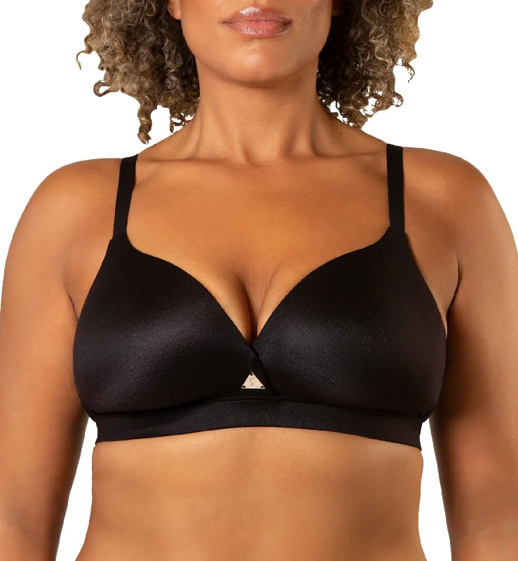 Padded bras to increase cup size and enhance shape​ Freedom Molded Plunge Wireless Bra (FREEDOMBRA) - Black