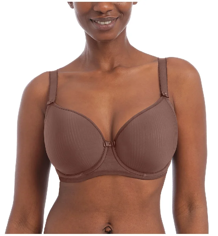 Lace bras for a feminine and elegant touch​ Freya Idol Molded Sweetheart Balcony Underwire Bra (1050) - Coffee Roast
