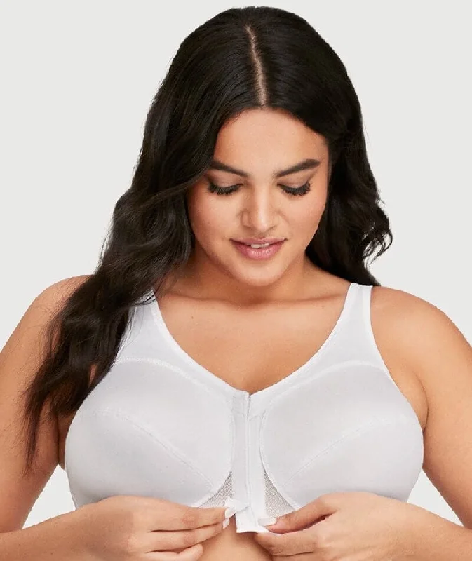 seamless backless bras for summer dressesGlamorise Magiclift Front-Closure Posture Back Wire-Free Bra - White seamless backless bras for summer dressesGlamorise Magiclift Front-Closure Posture Back Wire-Free Bra - White