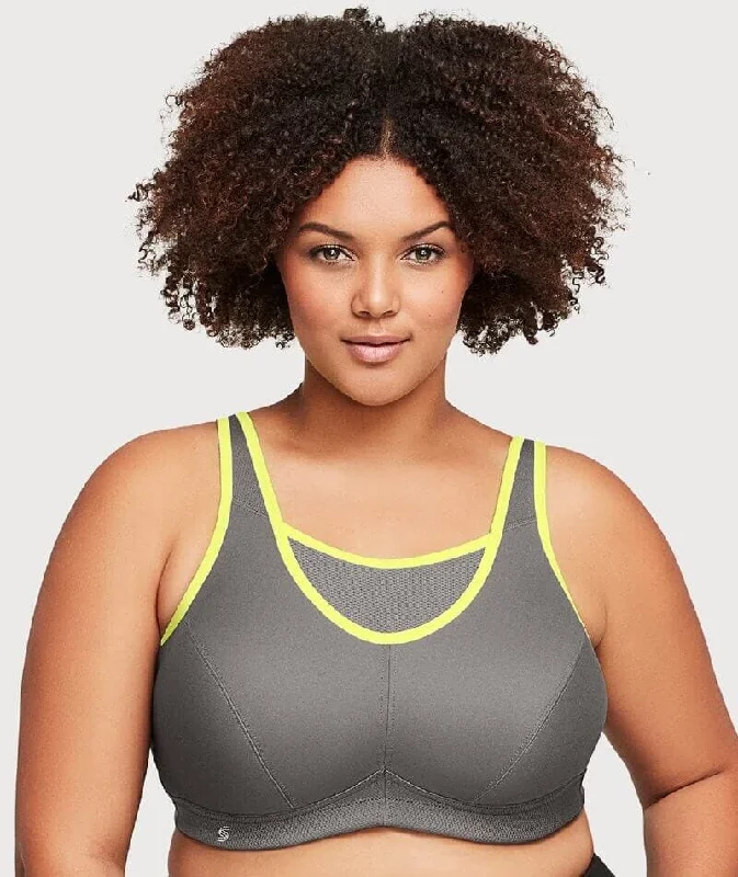 sexy backless push up brasGlamorise No-Bounce Camisole Wire-Free Sports Bra - Gray/Yellow