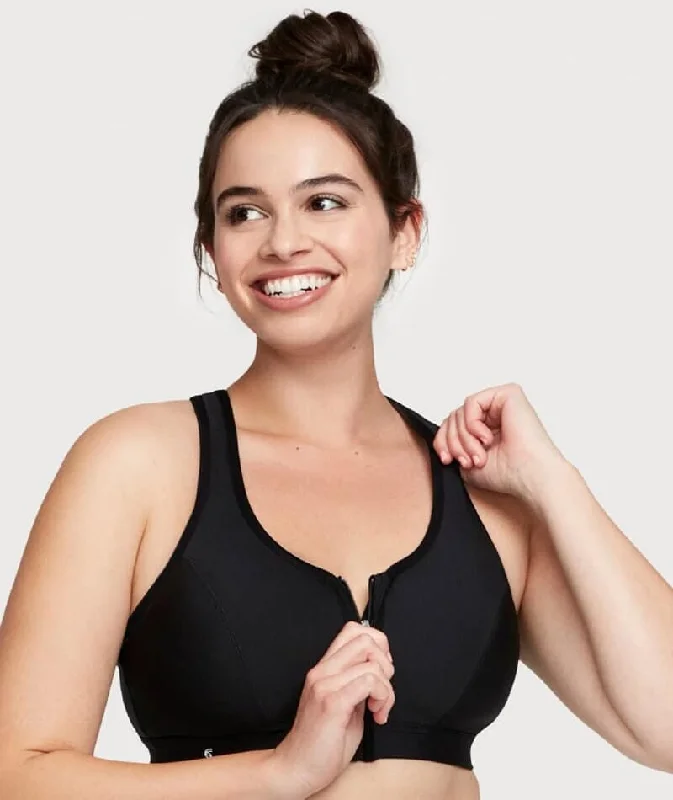 balconette push up bras for a lifted lookGlamorise Zip Up Front-Closure Wire-Free Sports Bra - Black balconette push up bras for a lifted lookGlamorise Zip Up Front-Closure Wire-Free Sports Bra - Black