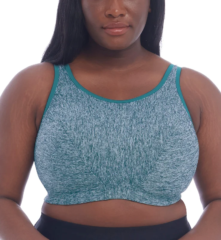 Bra with a plus - size padded strap for reduced shoulder strain​ Goddess Non Wire Sports Bra (6913) - Teal Heather
