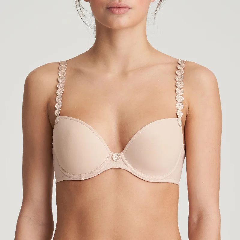 Bra with a cross - back strap design for a trendy look​ Marie Jo Tom Padded Round Shape Bra in Caffe Latte