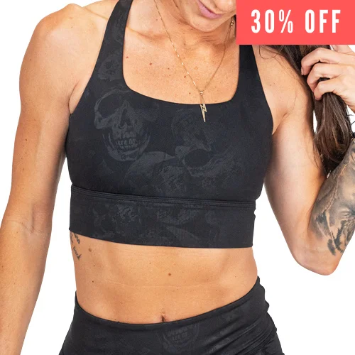 plus size bras with good supportLongline Bra | Shadow Skull