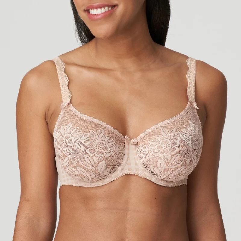Bra with a polyester - lined cup for durability and moisture - wicking​ Madison Smooth Lace Effect T-Shirt (Caffé Latte) Bra C-H