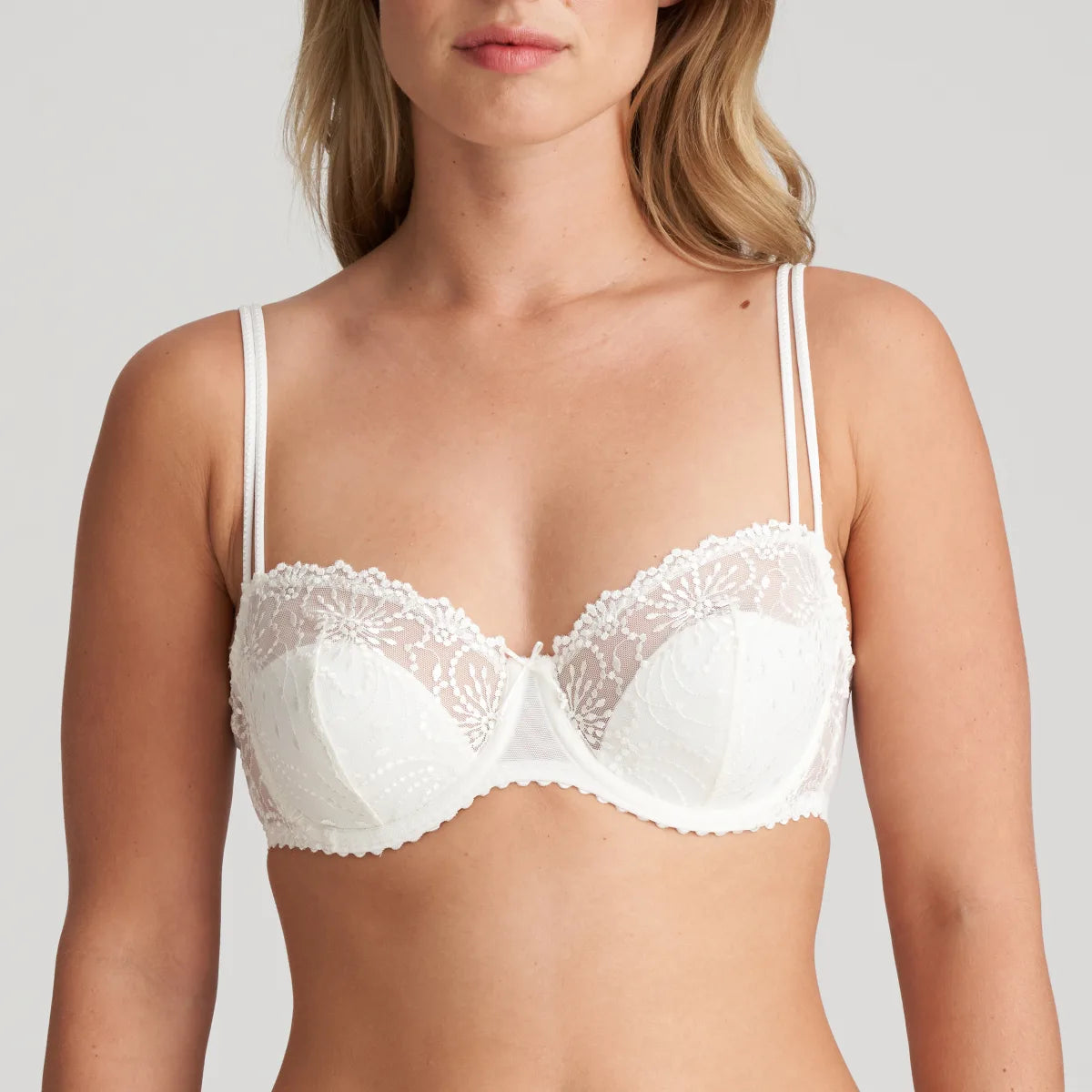 Bra with wide straps for added comfort and weight distribution​ Marie Jo Jane Half Padded Balcony Bra in Natural