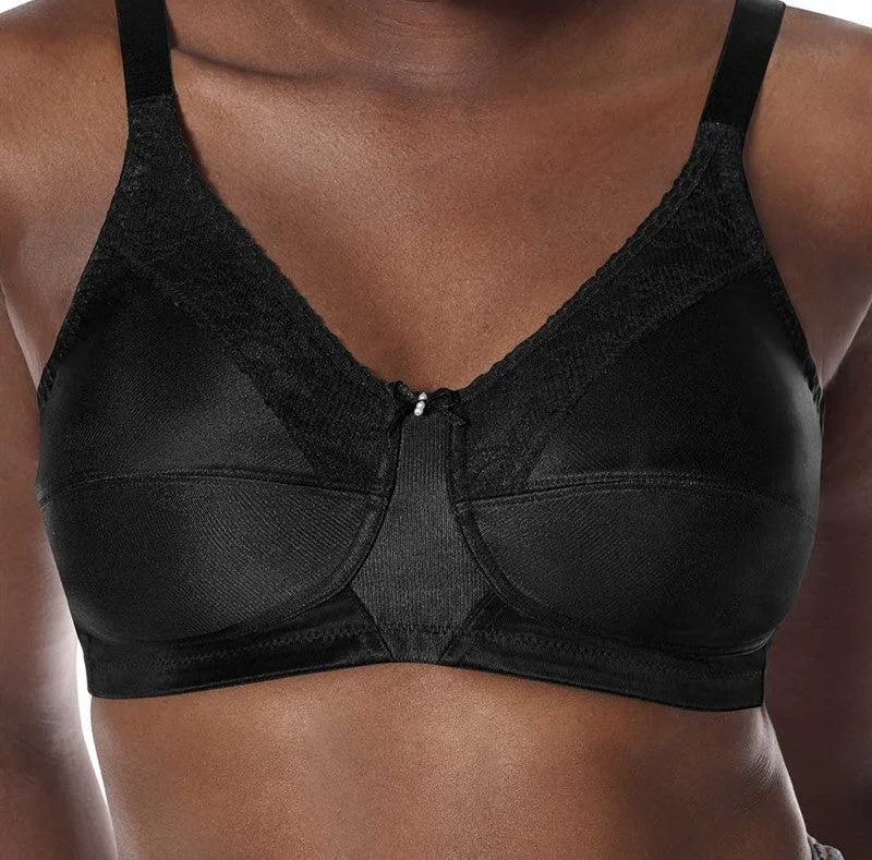 Bra with a plus - size wireless option for comfort Mastectomy Bra 'Nancy Wire Free Soft Cup' Black Bra with a plus - size wireless option for comfort Mastectomy Bra 'Nancy Wire Free Soft Cup' Black
