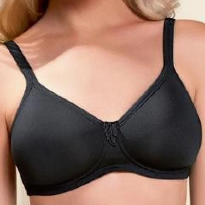 Bra with a plus - size bralette style for a trendy look Mastectomy Bra 'Lara T-Shirt Wire Free Moulded Cup ' Black Bra with a plus - size bralette style for a trendy look Mastectomy Bra 'Lara T-Shirt Wire Free Moulded Cup ' Black