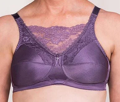 Bra with a smooth fabric for a sleek and comfortable feel Mastectomy Bra 'Jessica Lace Camisole' Amethyst Bra with a smooth fabric for a sleek and comfortable feel Mastectomy Bra 'Jessica Lace Camisole' Amethyst