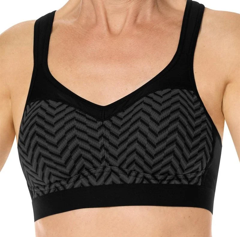 Bra with a plus - size cup for fuller figures Mastectomy Bra 'Jolie Wire Free Sports Bra' Black Bra with a plus - size cup for fuller figures Mastectomy Bra 'Jolie Wire Free Sports Bra' Black