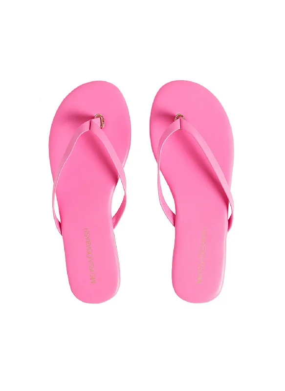 Bra with anti - bacterial properties for a hygienic fit​ Melissa Odabash Branded Leather Sandals in Hot Pink
