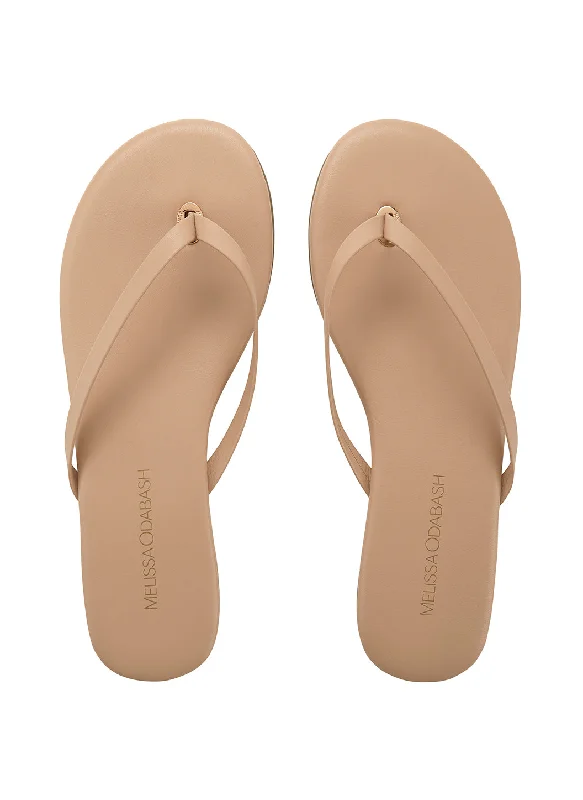 Bra with a seamless cup for a smooth silhouette​ Melissa Odabash Branded Leather Sandals in Nude