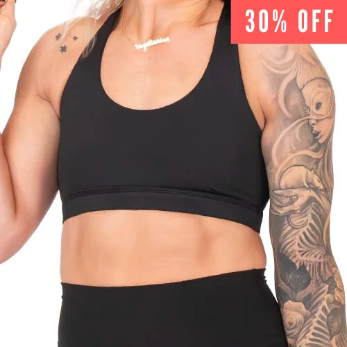 supportive underwire bras for large bustsButterfly Back Bra | All Black