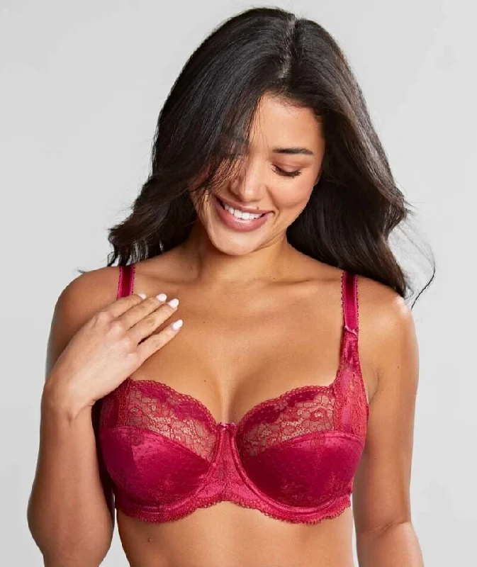 plus size bras with good supportPanache Clara Full Cup Underwired Bra - Orchid / Red