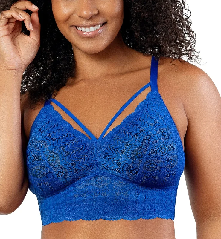 T - shirt bras with a seamless and smooth finish for wearing under T - shirts​ Parfait Mia Lace Longline Bralette (P5951) - Sapphire