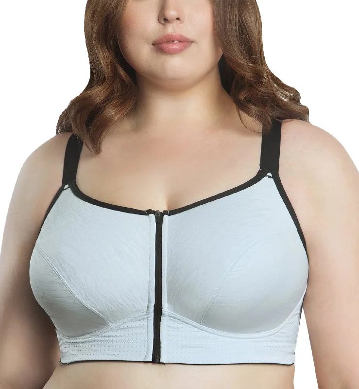 Bra with a lace - trim for an elegant and delicate touch Parfait Wave Wire-free Front Zipper Sports Bra (P6052) - Silver Bra with a lace - trim for an elegant and delicate touch Parfait Wave Wire-free Front Zipper Sports Bra (P6052) - Silver