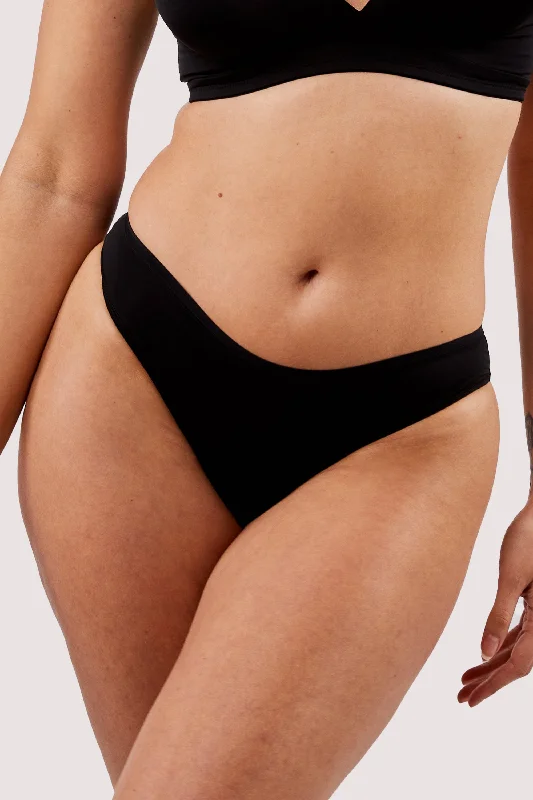 Bra with a non - padded cup for a natural feel​ Second Skin Black Recycled Brief