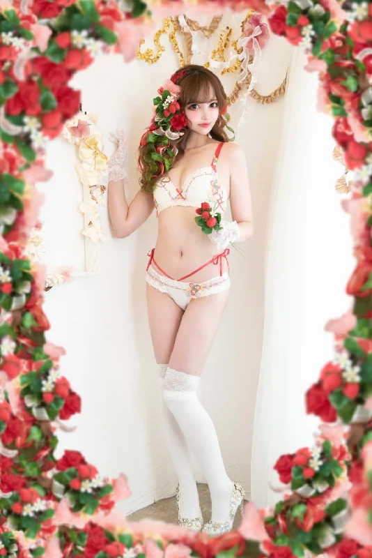 Bra with a textured fabric for added visual interest​ SALE Animé Style Bra & Bottoms (in stock, 3 day delivery)