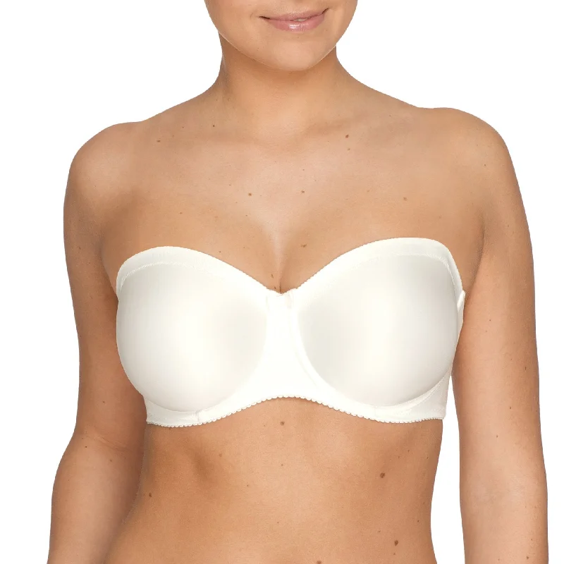Back - closure bras with traditional hook - and - eye fastenings​ Satin STRAPLESS Non-Padded Bra C-G