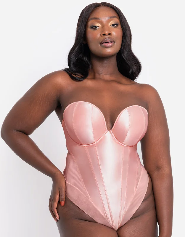 supportive sports bras for runningScantilly Classique Plunge Strapless Padded Body Powdery Pink