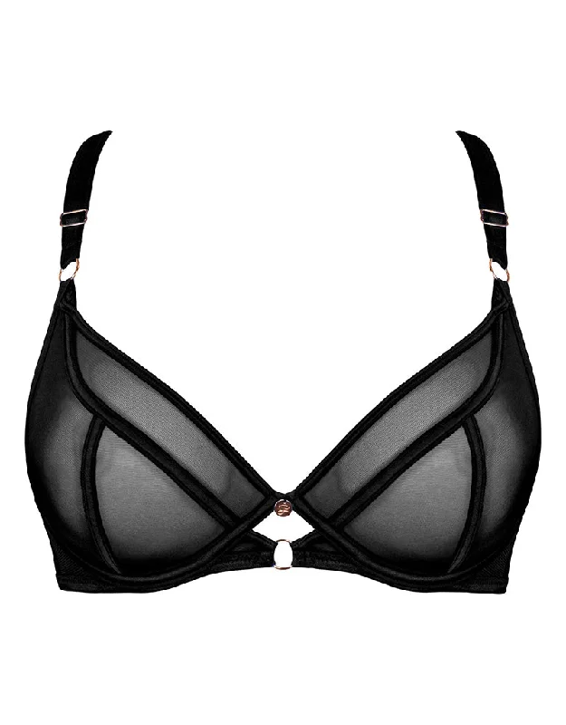convertible bras with adjustable strapsScantilly Exposed Plunge Bra Black