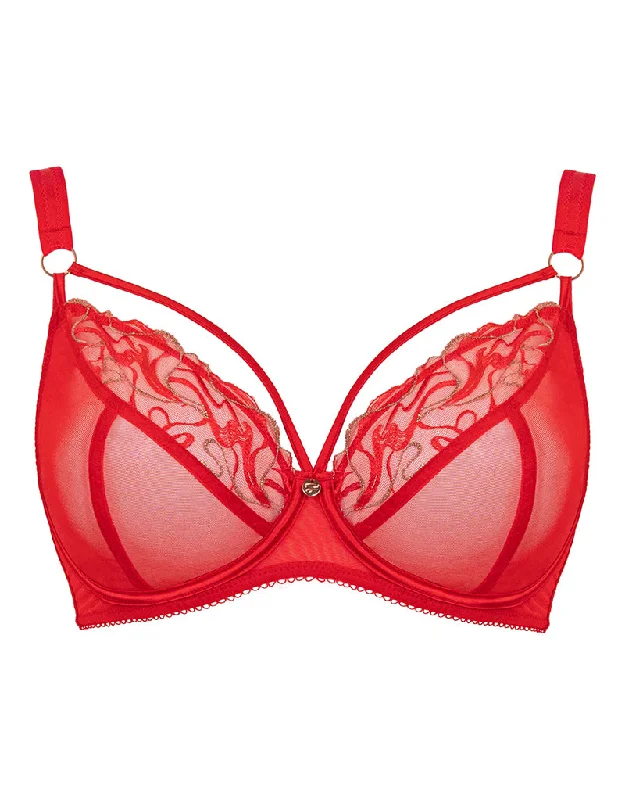 bralette bras for a trendy and comfortable styleScantilly Fascinate Plunge Bra Poppy Red