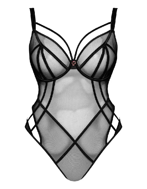 t - shirt bras for a smooth look under clothesScantilly Senses Plunge Bodysuit Black