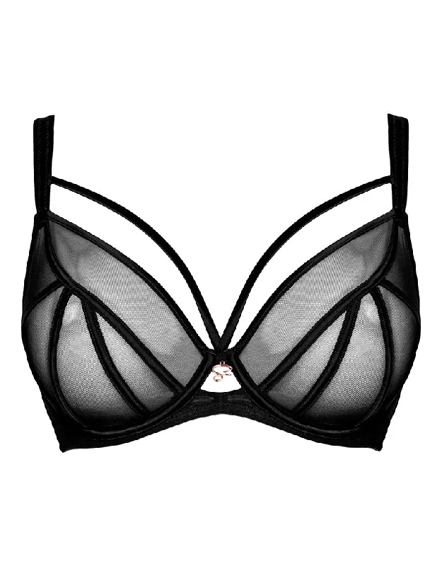moisture wicking sports bras for sweaty workoutsScantilly Senses Plunge Bra Black