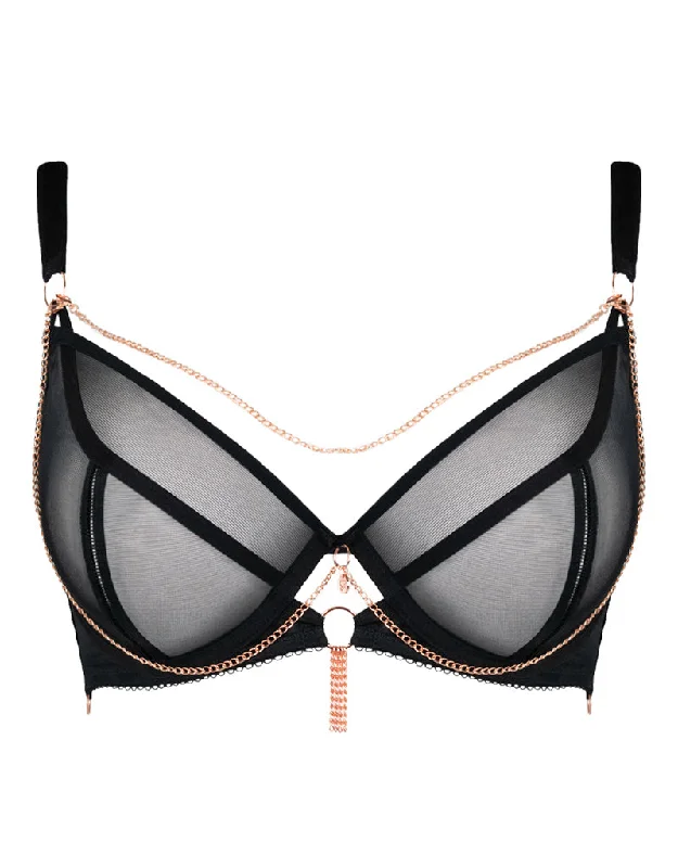 plus size bras with good supportScantilly Unchained Plunge Bra Black