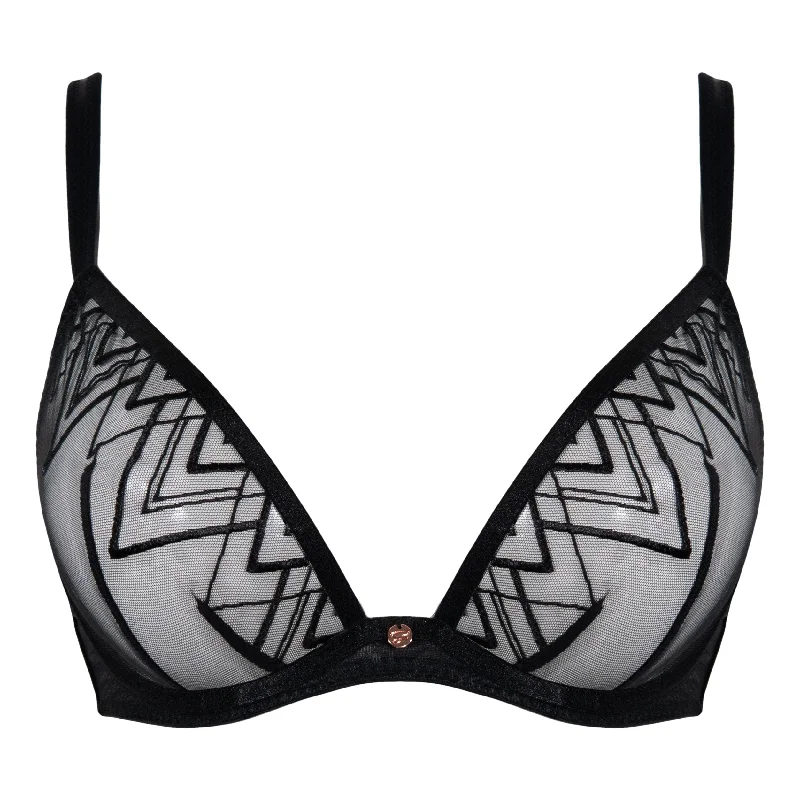 convertible sports bras for versatile useScantilly Voltage Deep Plunge Bra Black
