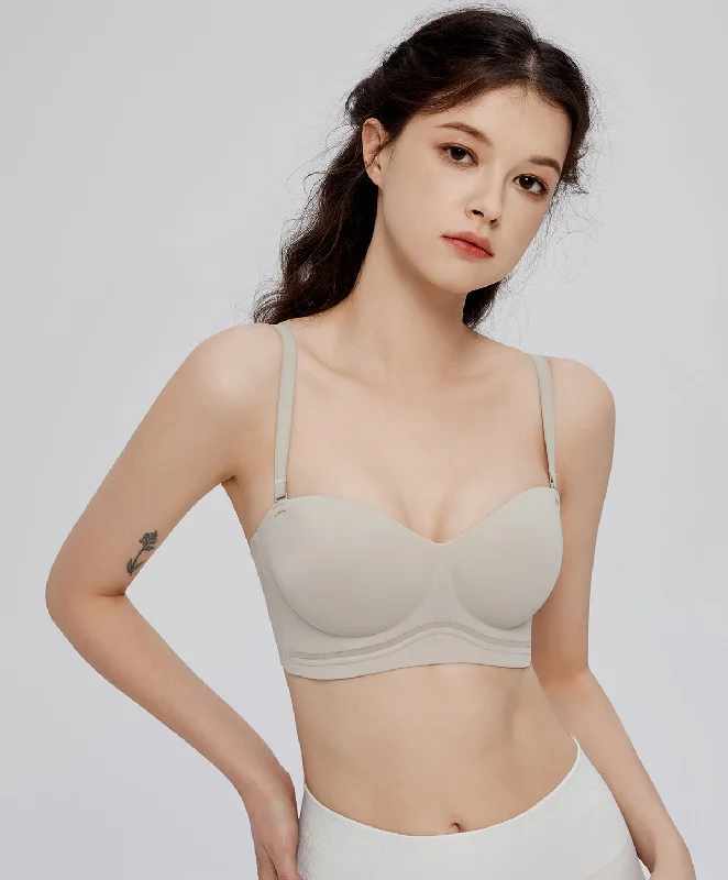 Bra with a silk - lined cup for a luxurious texture​ Smooth Touch Push-Up Wireless Half-Cup Bra