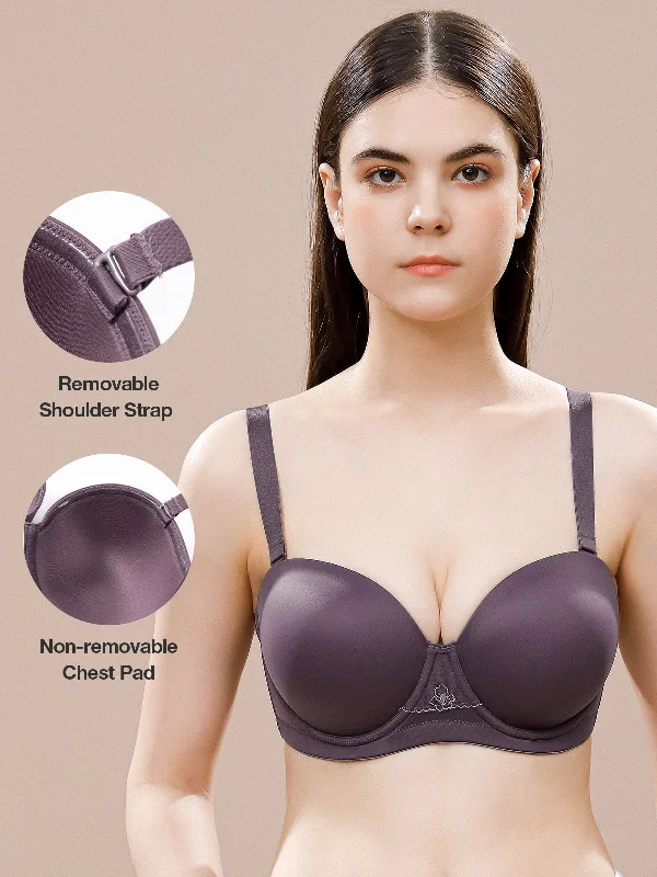 Bra with a breathable lining for a cool feel Strapless Bra Underwire Multiway Molded Cup Purple Bra with a breathable lining for a cool feel Strapless Bra Underwire Multiway Molded Cup Purple